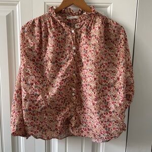 Doen Floral Blouse in Pink and Cream